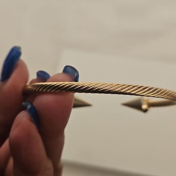Gold Twisted Open Cuff Bracelet - Picture 5 of 16